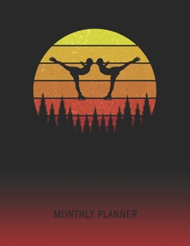 Monthly Planner: Ice Skaters | 2 Year Planning for Jan 2020 to Dec 2021 | Retro Vintage Sunset Cover | January 20 - December 21 | Planning Organizer ... | Plan Days, Set Goals & Get Stuff Done