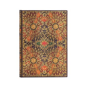 Diary Paperblanks Fire Flowers Hardcover MIDI Unlined Elastic Band Closure 240 Pg 120 GSM Book