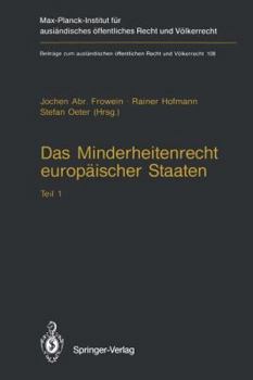 Paperback Das Minderheitenrecht Europäischer Staaten: Teil 1 [German] Book