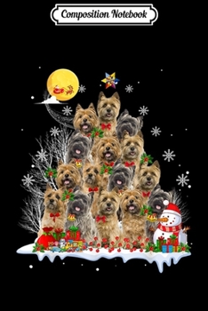Composition Notebook: Cairn Terrier Dog Reindeer Pine Christmas 2019  Journal/Notebook Blank Lined Ruled 6x9 100 Pages