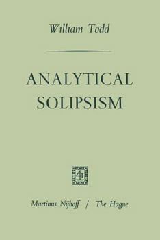Paperback Analytical Solipsism Book
