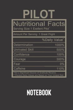 pilot nutritional facts: small lined Humor Nutritional Facts Notebook / Travel Journal to write in (6'' x 9'') 120 pages
