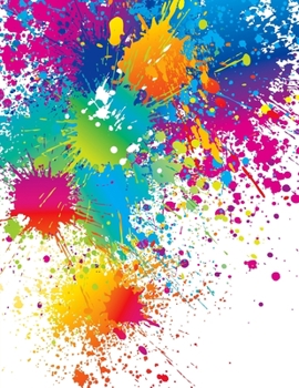 Paperback Graph Paper Notebook: Quad Ruled Graphing Paper, 200 Pages, Abstract Paint Sprays (8.5x11) Book