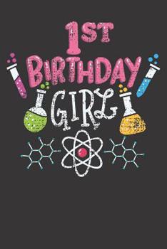 Paperback Notebook: 1st Birthday Girl Science Party Themed Vintage Book