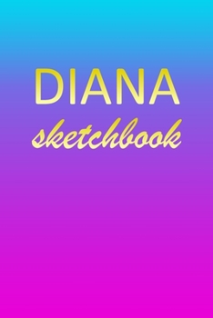 Diana: Sketchbook | Blank Imaginative Sketch Book Paper | Pink Blue Gold Custom Letter D Personalized Cover | Teach & Practice Drawing for Experienced ... Doodle Pad | Create, Imagine & Learn to Draw