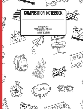 Paperback Composition Notebook College Ruled: Camping 110 Pages Book