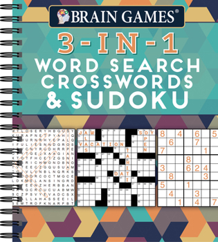 Spiral-bound Brain Games - 3-In-1: Word Search, Crosswords & Sudoku (256 Pages) Book