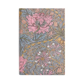 Calendar Paperblanks 2024 Morris Pink Honeysuckle William Morris 12-Month Mini Day Planner Elastic Band Closure 416 Pg 80 GSM Book