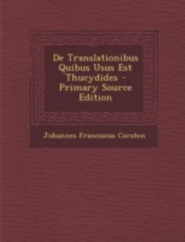Paperback de Translationibus Quibus Usus Est Thucydides [Latin] Book