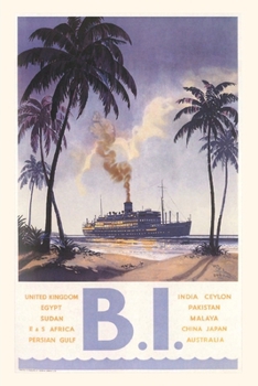 Paperback Vintage Journal B. I. Steamship Travel Poster Book