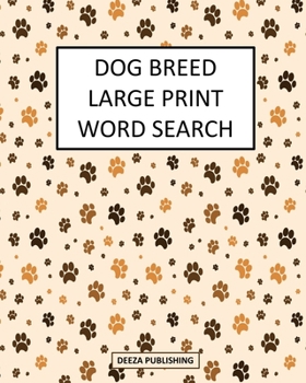 Paperback Dog Breed Large Print Word Search [Large Print] Book