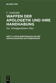 Hardcover Zur Elementaranalyse Des Kosmologischen Gottesbeweises [German] Book