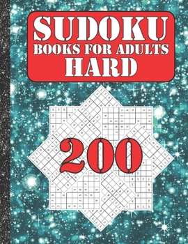 Paperback Sudoku books for adults hard: 200 Sudokus from hard with solutions for adults Gifts Sudoku hard book Galaxy Sky Lover adults, kids Book