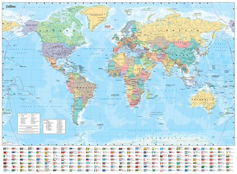 Map Collins World Wall Laminated Map Book