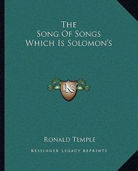 Paperback The Song Of Songs Which Is Solomon's Book