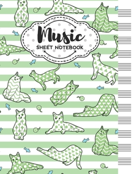 Paperback Music Sheet Notebook: Blank Staff Manuscript Paper with Unique Cats Themed Cover Design Book