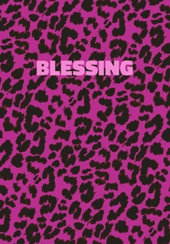 Paperback Blessing: Personalized Pink Leopard Print Notebook (Animal Skin Pattern). College Ruled (Lined) Journal for Notes, Diary, Journa Book