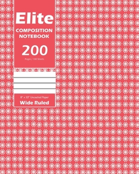 Paperback Elite Composition Notebook, Wide Ruled 8 x 10 Inch, Large 100 Sheet, Pink Cover Book
