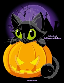 Paperback Malbuch mit Halloween-Katzen 1 [German] Book