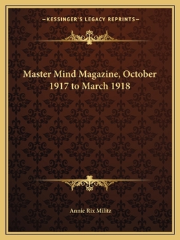 Paperback Master Mind Magazine, October 1917 to March 1918 Book