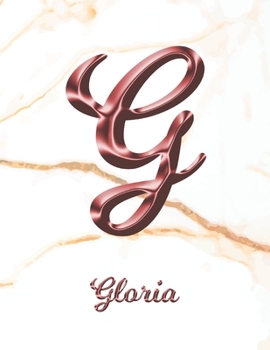 Paperback Gloria: 1 Year Weekly Planner with Note Pages (12 Months) - White Marble Rose Gold Pink Effect Letter G - 2020 - 2021 - Week P Book