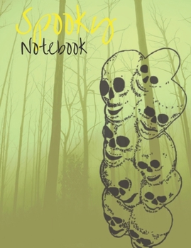 Paperback Spooky Notebook: Composition Book with Halloween and Horror Theme, Notes for School, Journal Gift for Diary and Creative Writing (volum Book