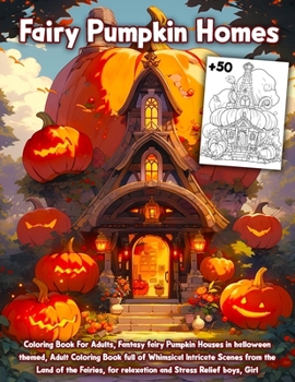 Paperback Fairy Pumpkin Homes Coloring Book: For Adults, Fantasy Fairy Pumpkin Houses, full of Whimsical Intricate Scenes from the Land of the Fairies, for Rela Book