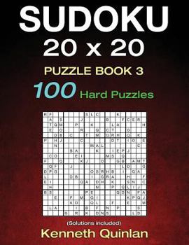 Paperback SUDOKU 20 x 20 Puzzle Book 3: 100 Hard Puzzles Book