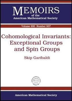 Paperback Cohomological Invariants: Exceptional Groups and Spin Groups (Memoirs of the American Mathematical Society) Book