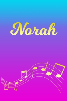 Norah: Sheet Music Note Manuscript Notebook Paper | Pink Blue Gold  Personalized Letter N Initial Custom First Name Cover | Musician Composer ... Notepad Notation Guide | Compose Write Songs