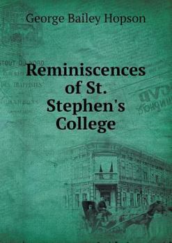 Paperback Reminiscences of St. Stephen's College Book