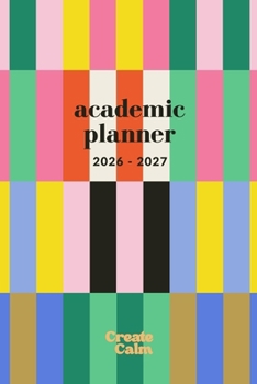 Paperback Colorful Stripes Weekly & Monthly Academic Planner 26-27: Small Paperback Modern Design Semester Timetable, To-Dos & Priorities Book