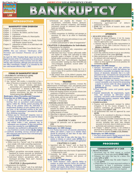 Misc. Bankruptcy: Quickstudy Laminated Reference Guide Book