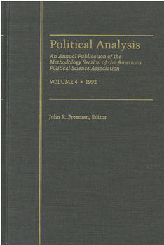 Political Analysis: An Annual Publication of the Methodology Section of the American Political Science Association, Vol. 4, 1992