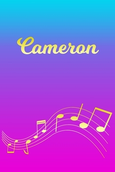 Cameron: Sheet Music Note Manuscript Notebook Paper | Pink Blue Gold  Personalized Letter C Initial Custom First Name Cover | Musician Composer ... Notepad Notation Guide | Compose Write Songs