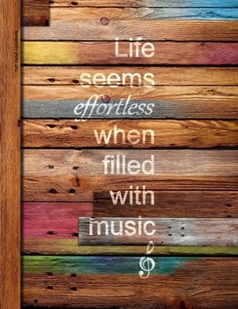 Paperback Dot Grid Notebook: Gifts for Music Lovers. A no-frills dotted journal in an extra large SOFTBACK with a PRINTED IMAGE of wood; 100 number Book