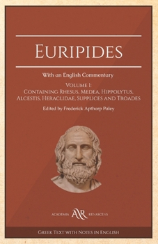 Paperback Euripides: With an English Commentary. Volume 1 Book