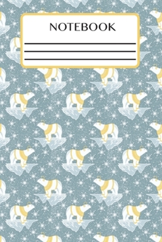 Notebook: Lined Interior - (6 x 9 inches) - 150 Pages - Polar Bears in Space