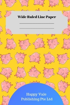 Paperback Cute Pig Theme Wide Ruled Line Paper Book
