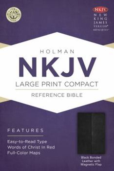 Bonded Leather Large Print Compact Reference Bible-NKJV-Magnetic Flap [Large Print] Book