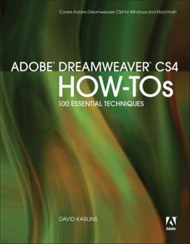 Paperback Adobe Dreamweaver CS4 How-Tos: 100 Essential Techniques Book