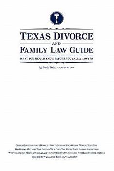 Paperback Texas Divorce and Family Law Guide: What You Should Know Before You Call a Lawyer Book