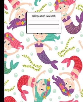 Paperback Composition Notebook: Mermaid Wide Ruled Blank Lined Cute Notebooks for Girls Teens Kids School Writing Notes Journal -100 Pages - 7.5 x 9.2 Book