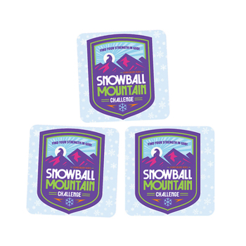 Vbs 2026 Snowball Mountain Challenge Collectible Decal (Pkg of 3): Find Your Strength in God