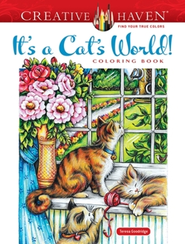 Paperback Creative Haven It's a Cat's World! Coloring Book