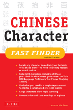 Paperback Chinese Character Fast Finder: Simplified Characters Book