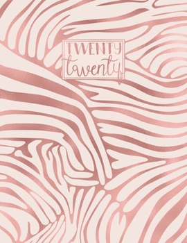 2020: A4 Diary Week on 2 Pages to View WO2P Journal Horizontal Weekly Planner Rose Gold Zebra Print Pattern