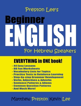 Paperback Preston Lee's Beginner English For Hebrew Speakers Book