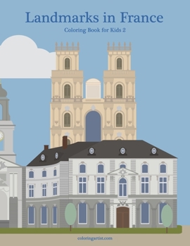 Paperback Landmarks in France Coloring Book for Kids 2 Book