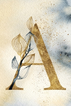 Monogram Notebook A: 6 x 9 Gold Initial Diary for Women (Personalized Letter Design)